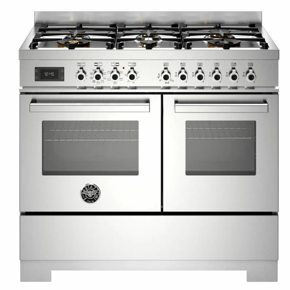 PRO106L2EGIT2 Professional gasskomfyr 100 cm med 6 brennere og 2 ovner, gul