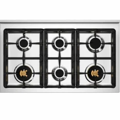 PRO106L2EGIT2 Professional gasskomfyr 100 cm med 6 brennere og 2 ovner, gul