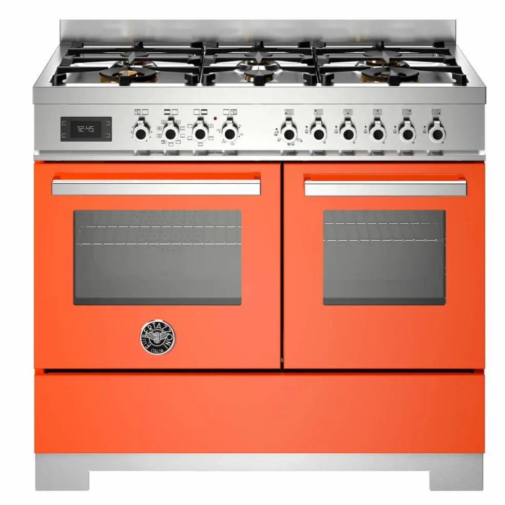 PRO106L2EGIT2 Professional gasskomfyr 100 cm med 6 brennere og 2 ovner, gul