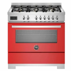 PRO96L1EGIT2 Professional gasskomfyr 90 cm med 6 brennere og 1 ovn, gul