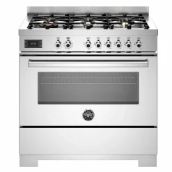 PRO96L1EGIT2 Professional gasskomfyr 90 cm med 6 brennere og 1 ovn, gul