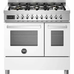 PRO96L2EGIT Professional Gasskomfyr med dobbelovn 90 cm, Gul