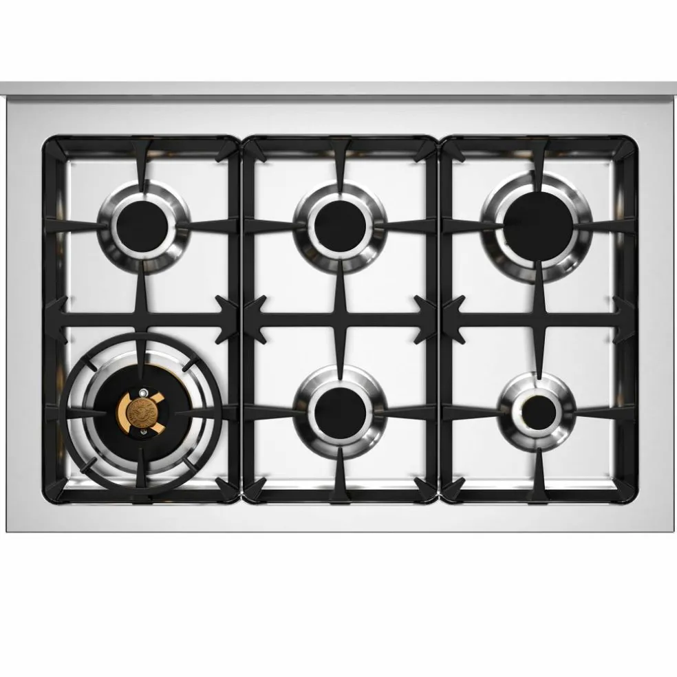 PRO96L1ENET2 Professional gasskomfyr 90 cm med 6 brennere og 1 ovn, svart
