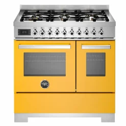 PRO96L2ENET2 Professional gasskomfyr 90 cm med 6 brennere og 2 ovner, svart