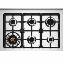 PRO96L2ENET2 Professional gasskomfyr 90 cm med 6 brennere og 2 ovner, svart