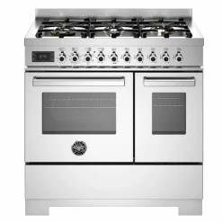 PRO96L2ENET2 Professional gasskomfyr 90 cm med 6 brennere og 2 ovner, svart