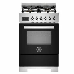 PRO64L1ENET2 Professional gasskomfyr 60 cm med 4 brennere og 1 ovn, svart