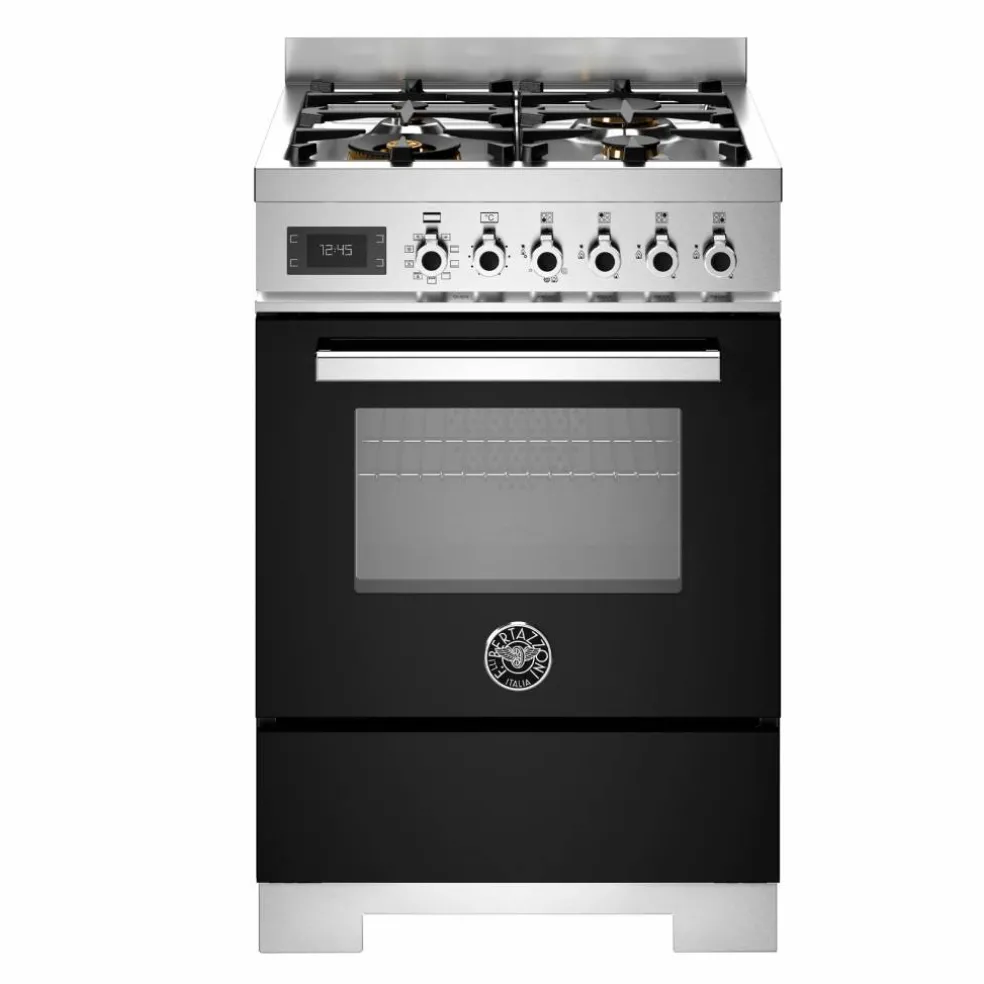 PRO64L1ENET2 Professional gasskomfyr 60 cm med 4 brennere og 1 ovn, svart