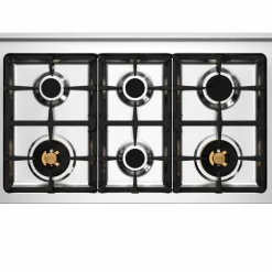 PRO106L2ENET2 Professional gasskomfyr 100 cm med 6 brennere og 2 ovner, svart