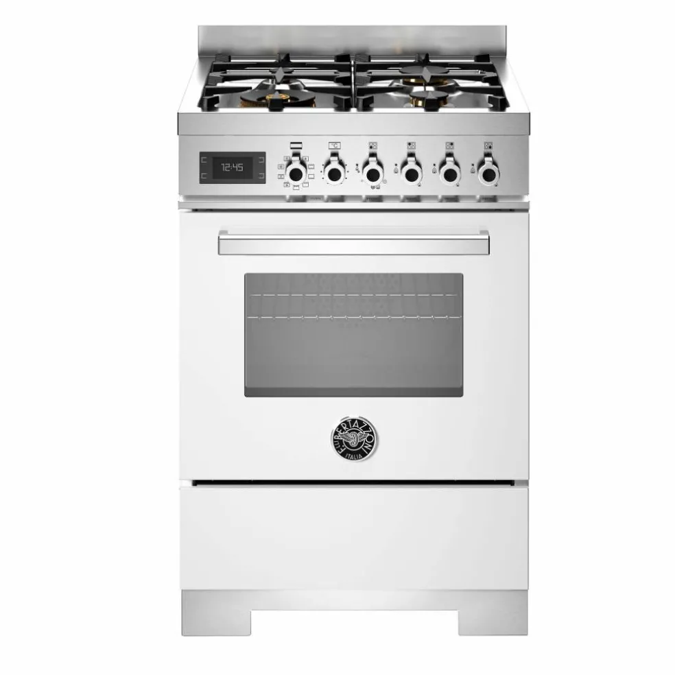 PRO64L1EROT2 Professional gasskomfyr 60 cm med 4 brennere og 1 ovn, rød