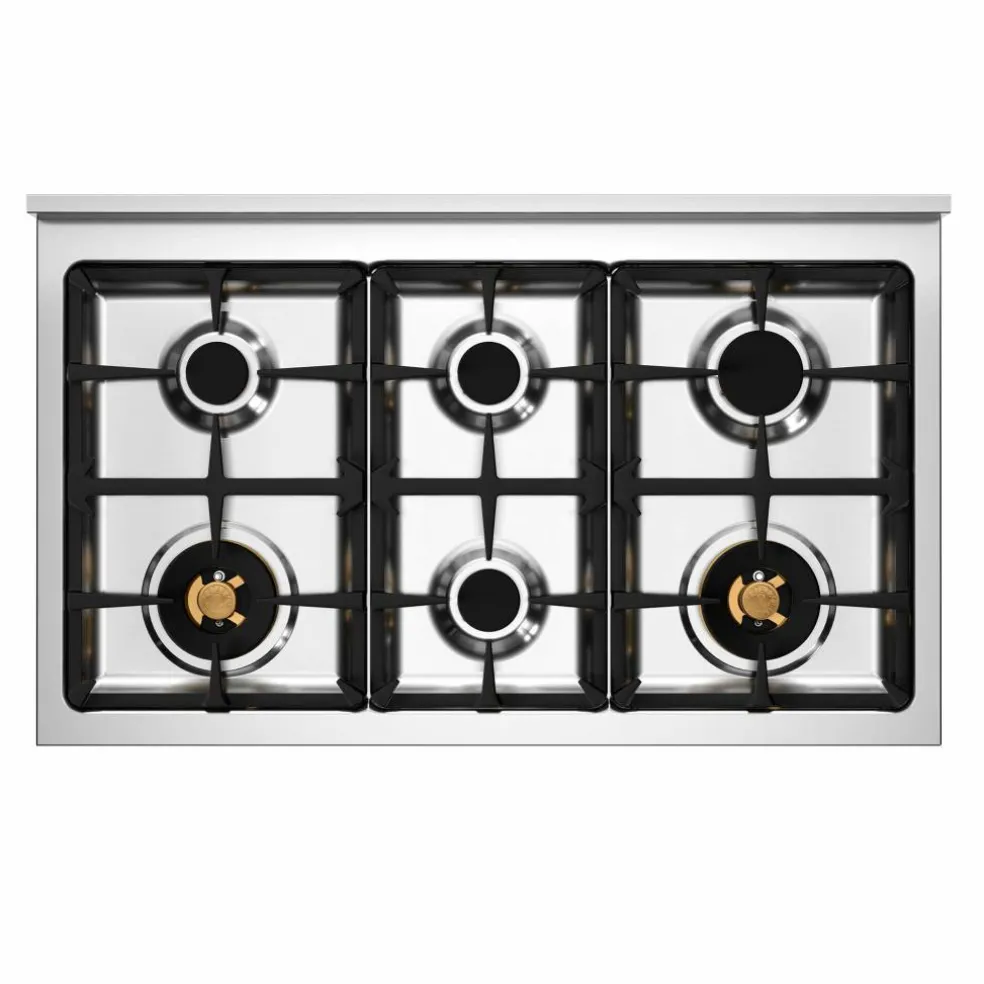 PRO106L2EROT2 Professional gasskomfyr 100 cm med 6 brennere og 2 ovner, rød