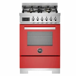 PRO64L1EXT2 Professional gasskomfyr 60 cm med 4 brennere og 1 ovn, rustfritt stål