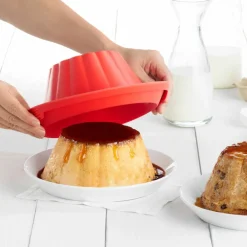 Puddingform med fat, rød