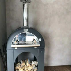 Pulcinella Vedfyrt Pizzaovn 60x60 cm, Rustfritt stål