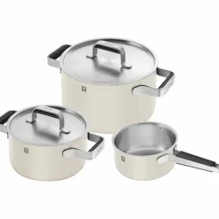Pure grytesett 3 deler + 2 lokk, rustfritt stål, rosa