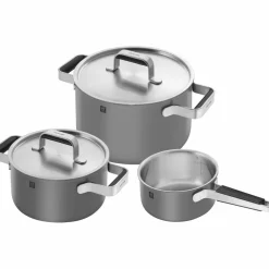 Pure grytesett 3 deler + 2 lokk, rustfritt stål, rosa