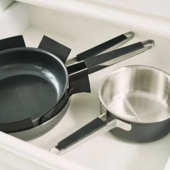 Pure grytesett 3 deler + 2 lokk, rustfritt stål, grå
