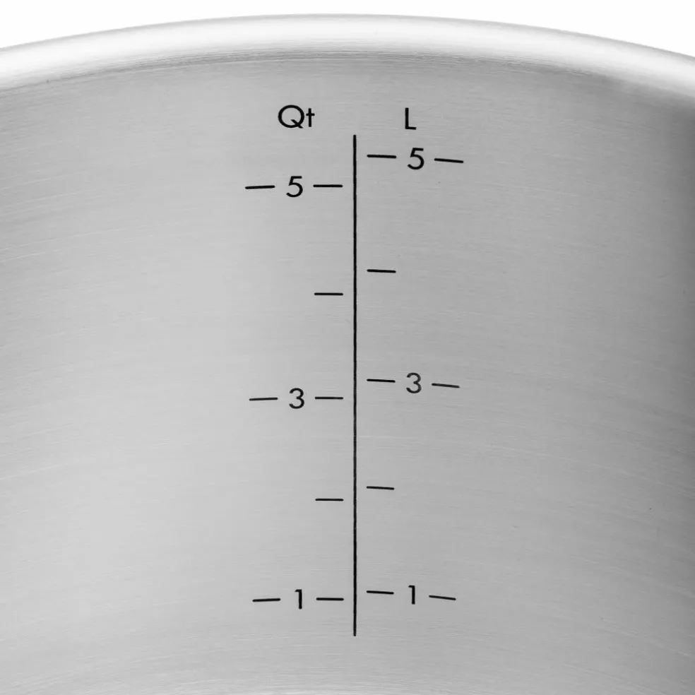 Pure grytesett 5 deler + 4 lokk, rustfritt stål