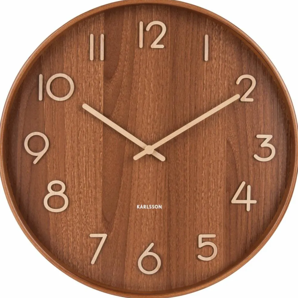 Pure veggklokke 60 cm, dark wood