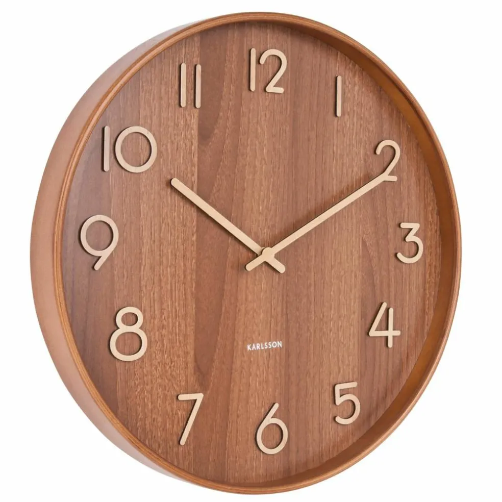 Pure veggklokke 60 cm, dark wood