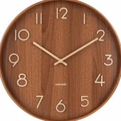 Pure veggklokke 40 cm, dark wood