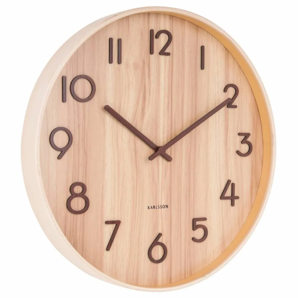 Pure veggklokke 40 cm, dark wood