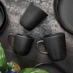 RAW Kopp med hank 35 cl, Titanium Black 6 stk