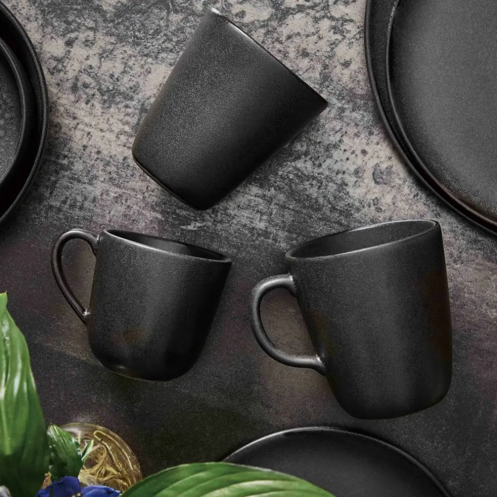 RAW Kopp med hank 35 cl, Titanium Black 6 stk