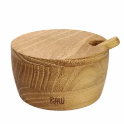 RAW saltskål med lokk og skje, teak