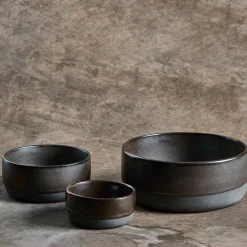 RAW Sett med 3 skåler, Metallic Brown
