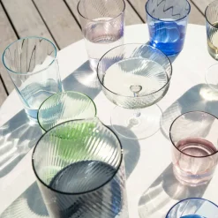 RAW Unique Swirl vannglass 30 cl, lyseblå