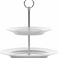 Rhombe kakefat, hvit Ø27 cm