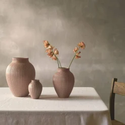 Ripple Mat Vase 27 cm, lys rosa