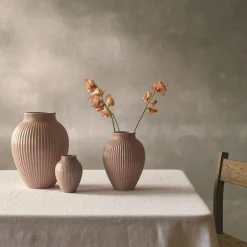 Ripple Mat Vase 27 cm, lys rosa