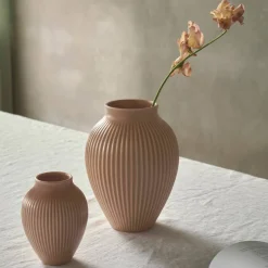 Ripple Mat Vase 27 cm, lys rosa