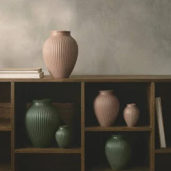 Ripple Mat Vase 27 cm, lys rosa