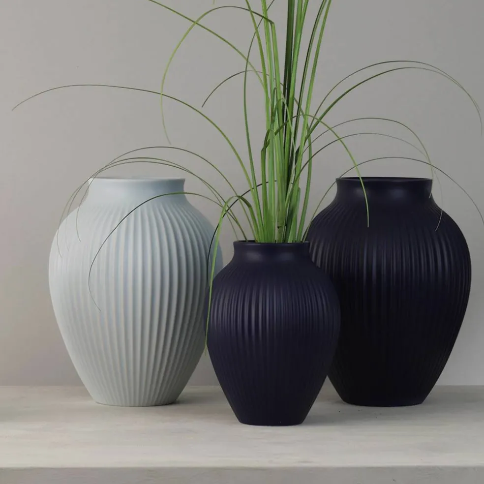 Ripple vase 27 cm, matt dark blue