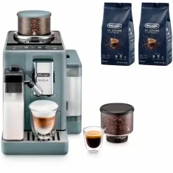 Rivelia Helautomatisk kaffemaskin, hvit & 2 stk kaffebønner DLSC600