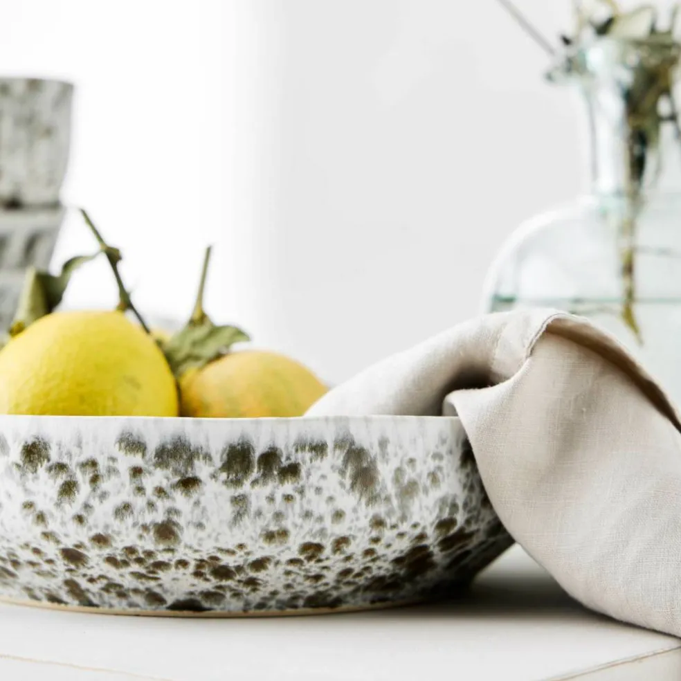 Rivoli serveringsskål Ø22,5, green splatter