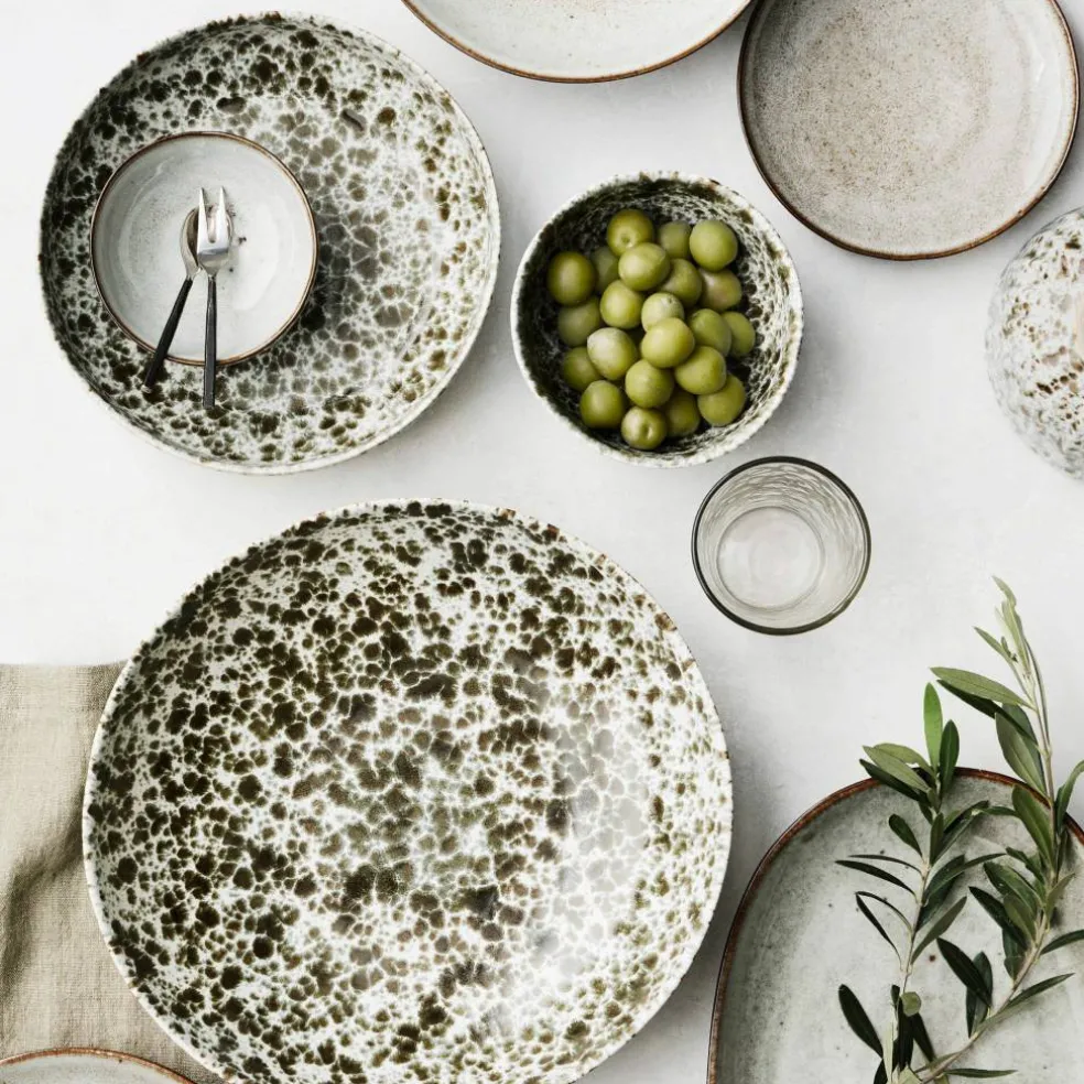 Rivoli serveringsskål Ø22,5, green splatter