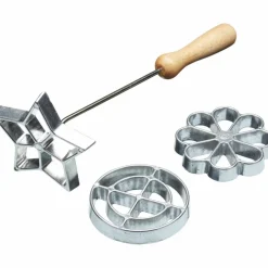 Rosettbakkelsjern sett med 3 Aluminium