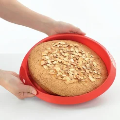 Rund kakeform i silikon 24 cm, rød