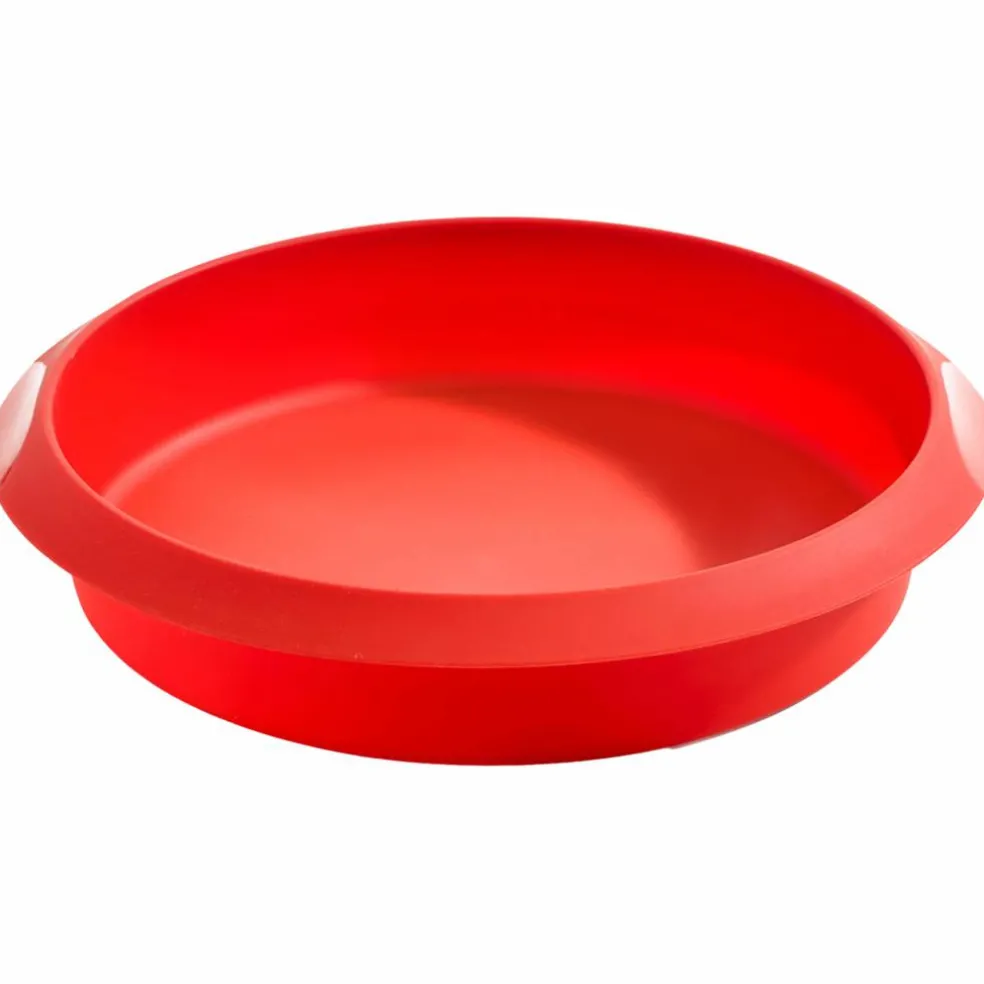 Rund kakeform i silikon 24 cm, rød