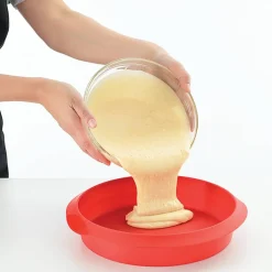 Rund kakeform i silikon 24 cm, rød