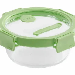Rund matboks 650 ml, glass/grønn
