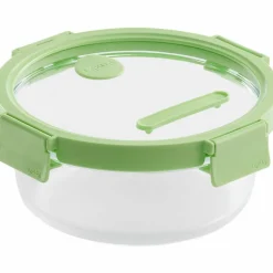 Rund matboks 650 ml, glass/grønn