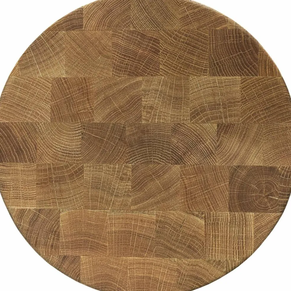 Rundt skjærebrett 25 cm, naturoljet eik