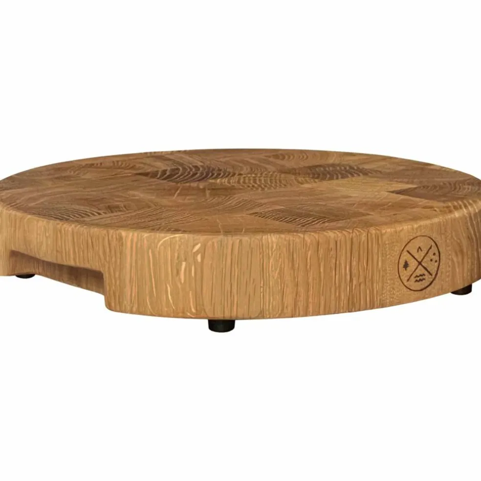 Rundt skjærebrett 30 cm, naturoljet eik