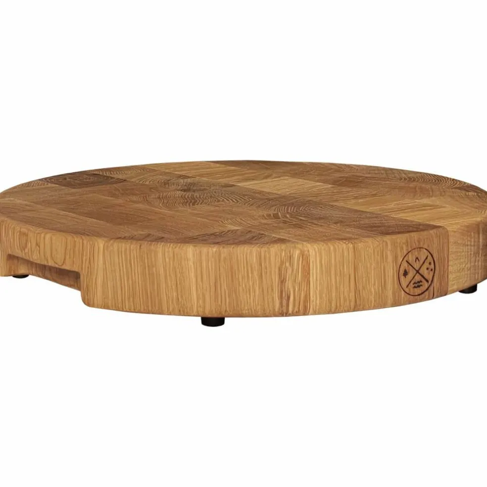 Rundt skjærebrett 30 cm, naturoljet eik