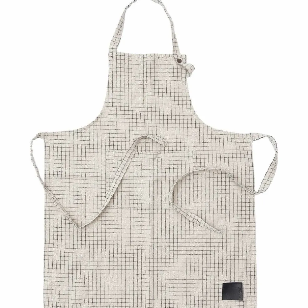 Rutete forkle, beige/svart